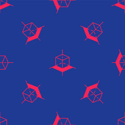 red 3d modeling icon isolated seamless pattern vector image