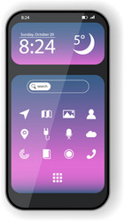 smartphone interface display with weather time vector image