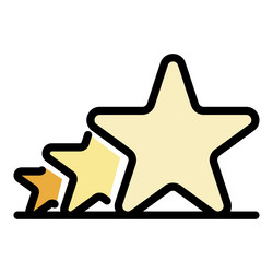 three stars in a row icon color outline vector