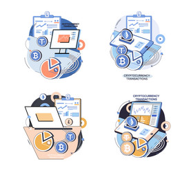 cryptocurrency exchange platform and blockchain vector image
