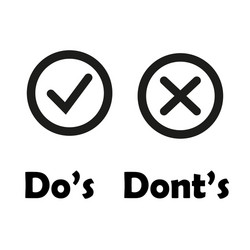 dos and donts marks like learning test simple vector image
