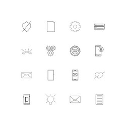 Internet technologies linear thin icons set vector