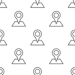 seamless pattern with location pin map place vector image