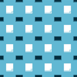 set laptop and file document on seamless pattern vector image
