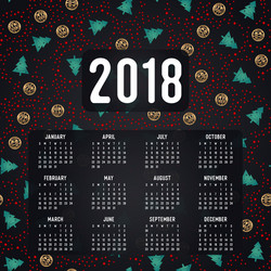 2018 calendar it can be used for web or print vector