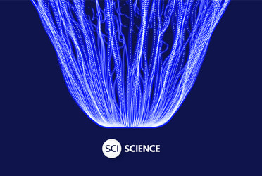 array with dynamic particles 3d molecular object vector image