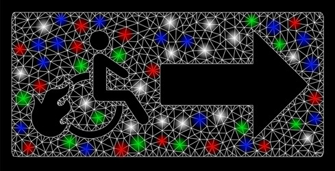 Bright mesh network patient exit with flash spots vector