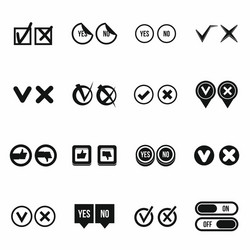 check mark icons set simple style vector image