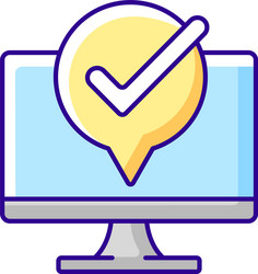 computer functioning well rgb color icon vector image