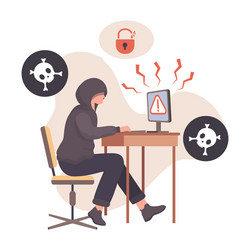 Cyber Attack: Hacker Stealing Data vector