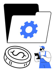 efficient file management concept with currency vector image