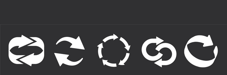Refresh icons set isolated on black reload icon vector