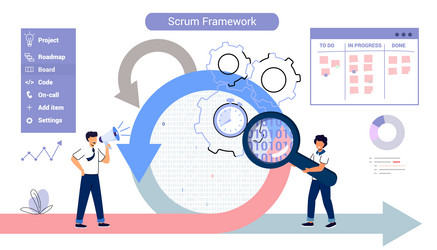 Scrum framework software development methodology vector