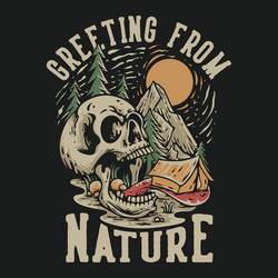 Skull Nature Adventure T-Shirt Vector Image