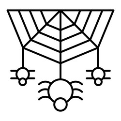 spider on web thin line icon cobweb vector image