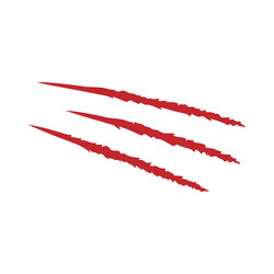 three red scary claws scratches flat style vector