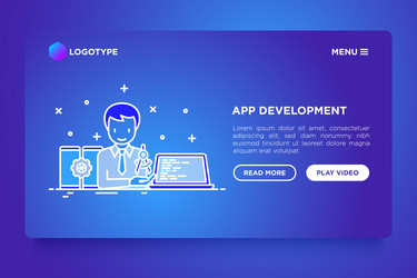 App development concept developer coding vector