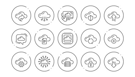 cloud data and technology icons hosting vector image