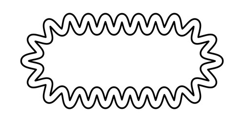 oval rectangle with wavy edges rectangular shape vector image