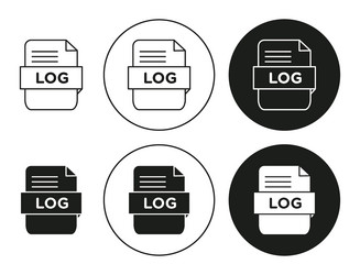 log file flat line icon set thin vector image