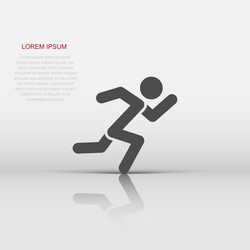 Run people icon in flat style jump on white vector