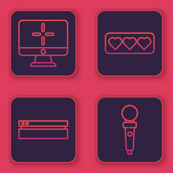 set line computer monitor video game console vector image
