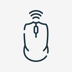 Wireless computer mouse linear icon gaming vector