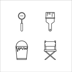 Design and studio simple linear icon setsimple vector