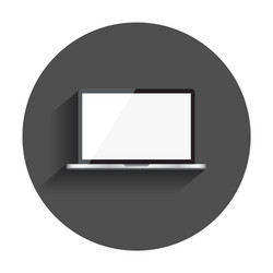 laptop with white screen flat icon computer vector