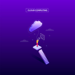 cloud computing - modern isometric web vector image