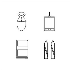 design and studio simple linear icon setsimple vector image