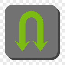 double back arrow rounded square button vector image