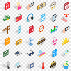 Headphones icons set isometric style vector