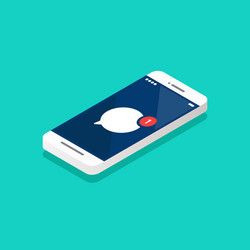 message notification on smartphone isometric view vector image
