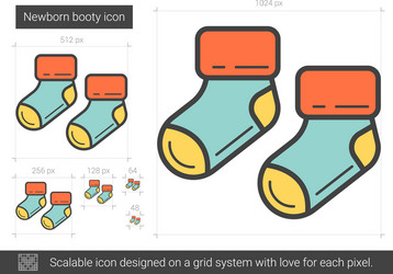 newborn booty line icon vector