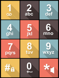 Phone keypad in flat design for web and mobile vector
