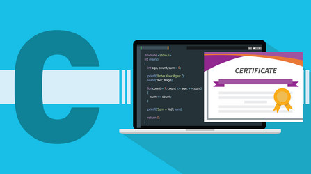 c sharp programming language certificate vector image