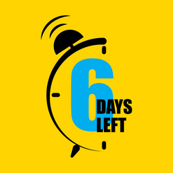 countdown timer with 6 days left indication vector image