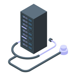 Treatment history server icon isometric vector