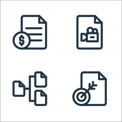 document and files line icons linear set quality vector image