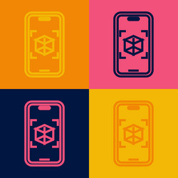 Pop art line 3d modeling icon isolated on color vector