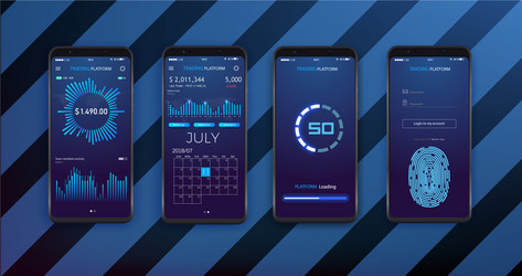 ui ux and gui template layout for mobile app vector image