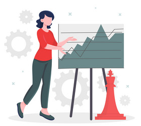 Woman giving presentation vector