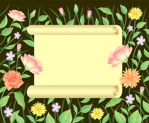 floral frame template decoration Vector Image