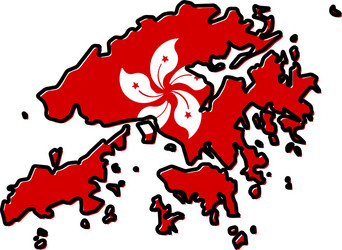 simplified map of hong kong outline with slightly vector image