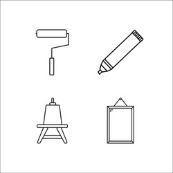 design and studio simple linear icon setsimple vector image