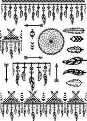 Feather Pattern Collection vector image