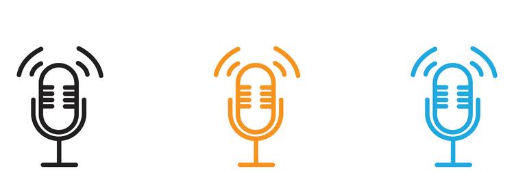 microphone icon logo set collection for web app ui vector image