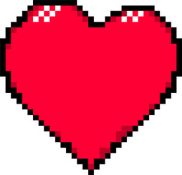 Red heart created in the style of pixel art vector