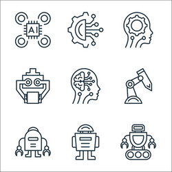 robotics line icons linear set quality vector image